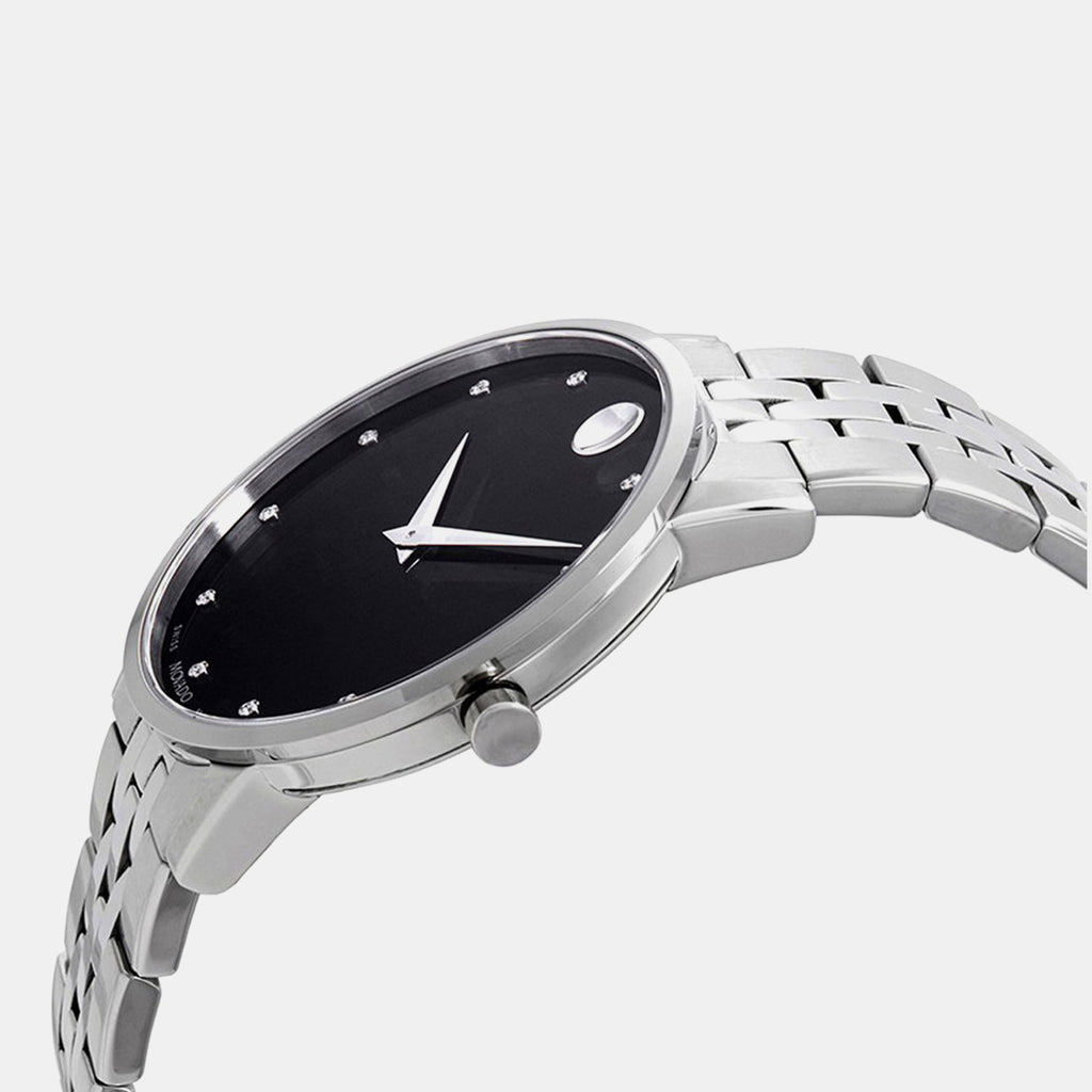 Museum Men Quartz Black Dial Analog Stainless Steel Watch 607201
