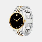 Museum Men Quartz Black Dial Analog Stainless Steel Watch 607202