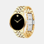 Museum Men Quartz Black Dial Analog Stainless Steel Watch 607203