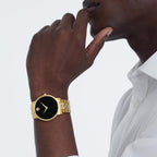 Museum Men Quartz Black Dial Analog Stainless Steel Watch 607203