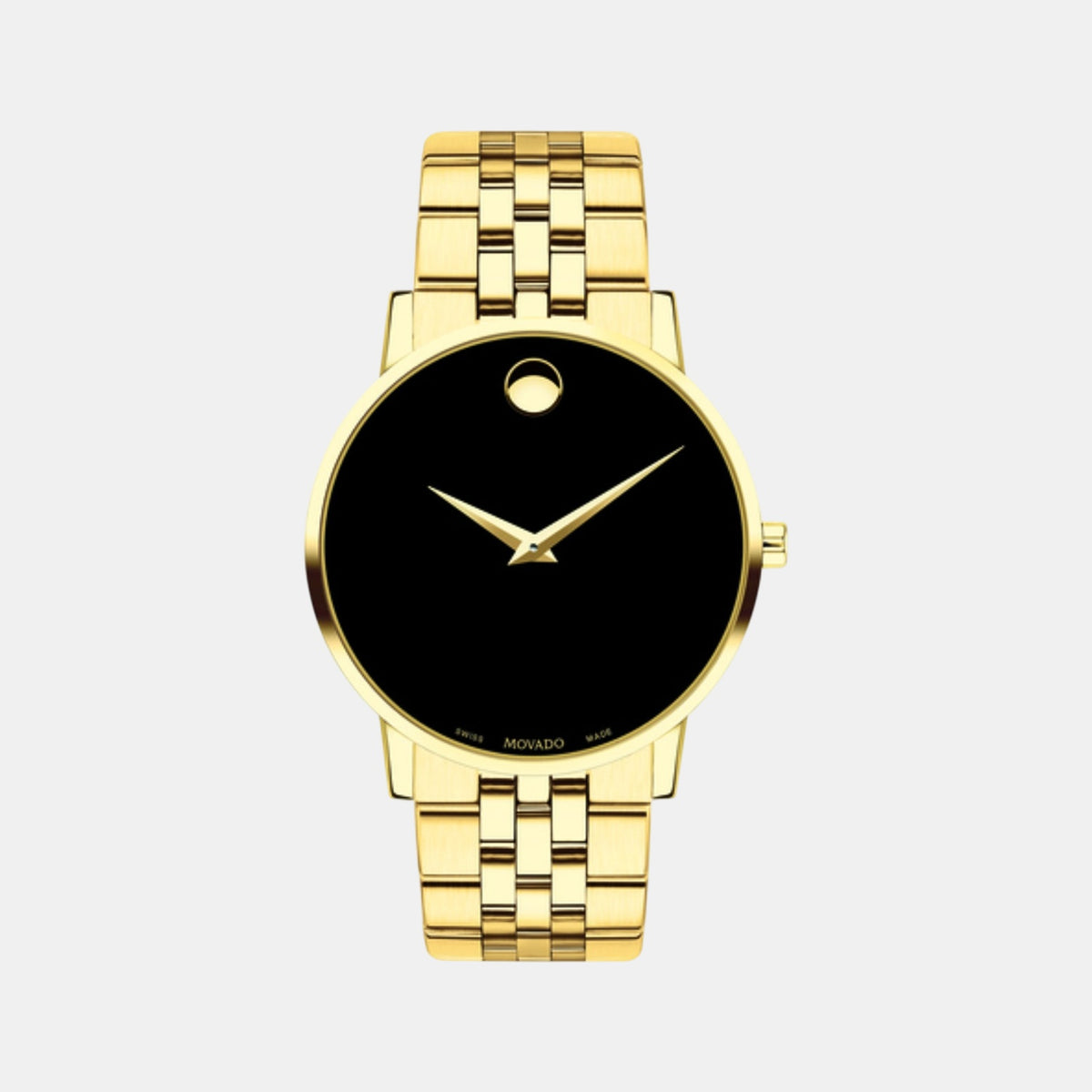 Museum Classic Men Quartz Black Dial Analog Stainless Steel Watch 607203