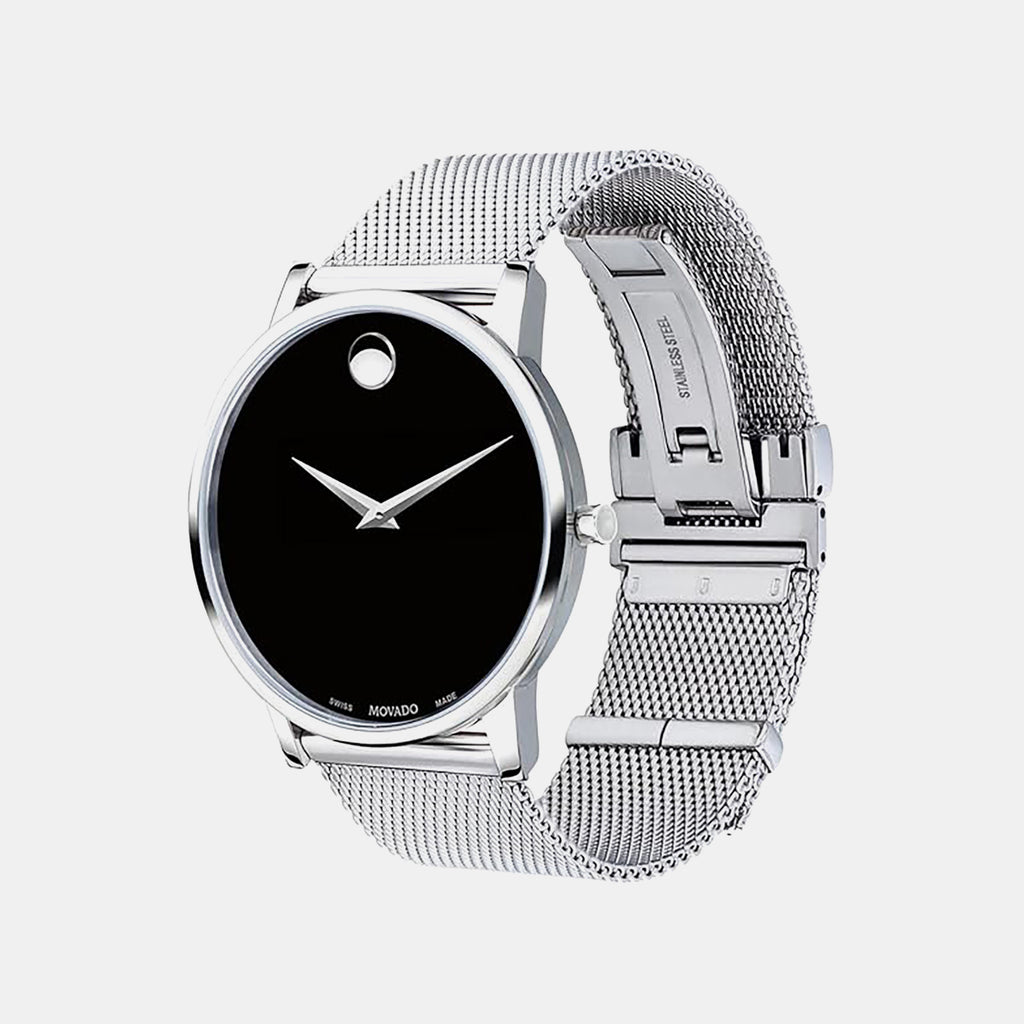 Museum Men Quartz Black Dial Analog Stainless Steel Watch 607219