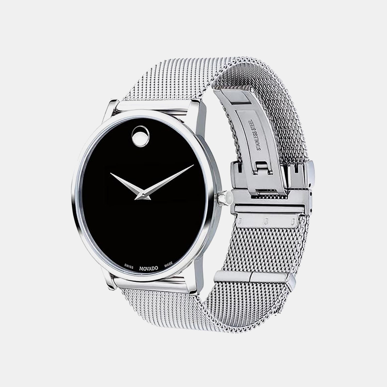 Museum Men Quartz Black Dial Analog Stainless Steel Watch 607219