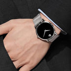 Museum Men Quartz Black Dial Analog Stainless Steel Watch 607219