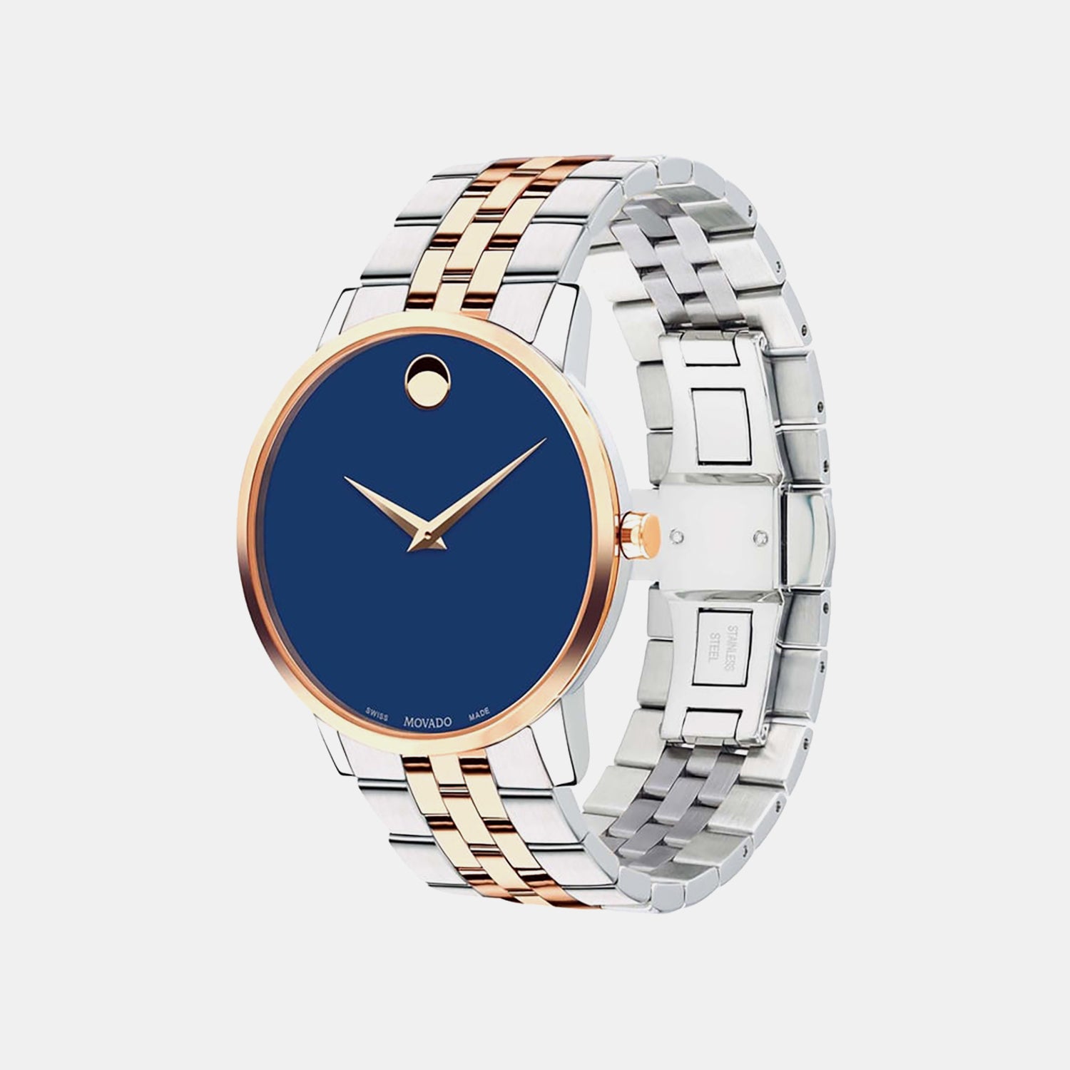 Museum Men Quartz Blue Dial Analog Stainless Steel Watch 607267