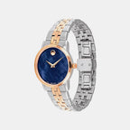 Museum Women Quartz Blue Dial Analog Stainless Steel Watch 607268