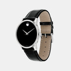 Museum Men Quartz Black Dial Analog Leather Watch 607269