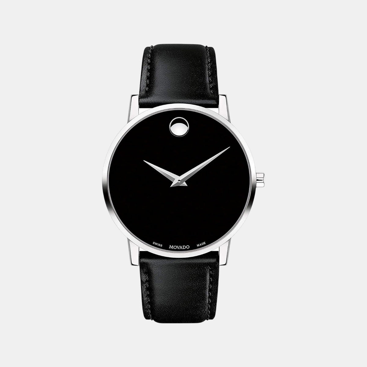 Museum Classic Men Quartz Black Dial Analog Stainless Steel Watch 607269
