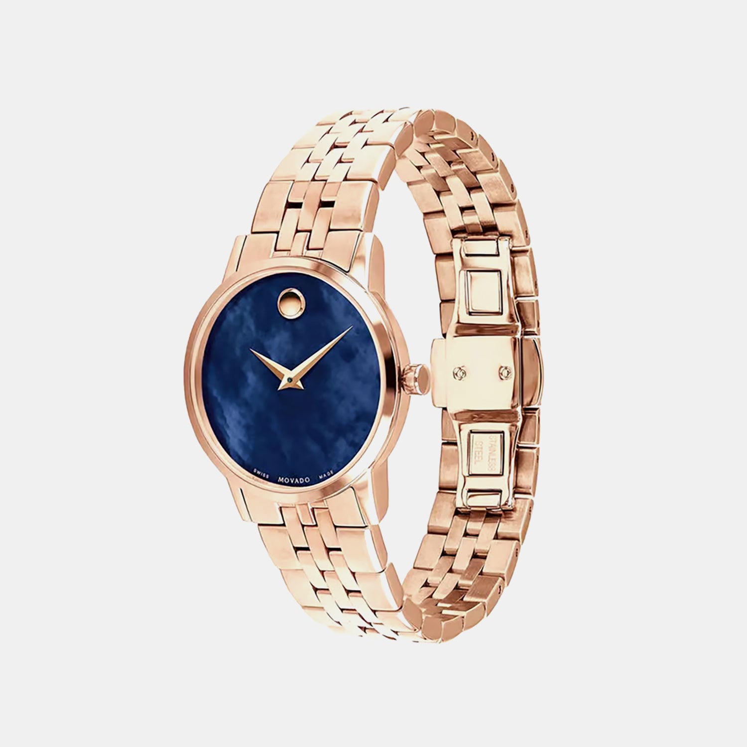 Museum Women Quartz Mother Of Pearl Dial Analog Stainless Steel Watch 607354