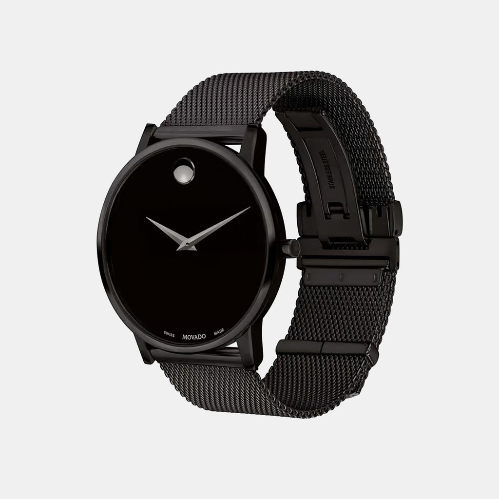 Museum Men Quartz Black Dial Analog Stainless Steel Watch 607395