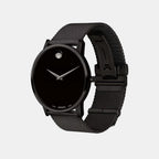 Museum Men Quartz Black Dial Analog Stainless Steel Watch 607395