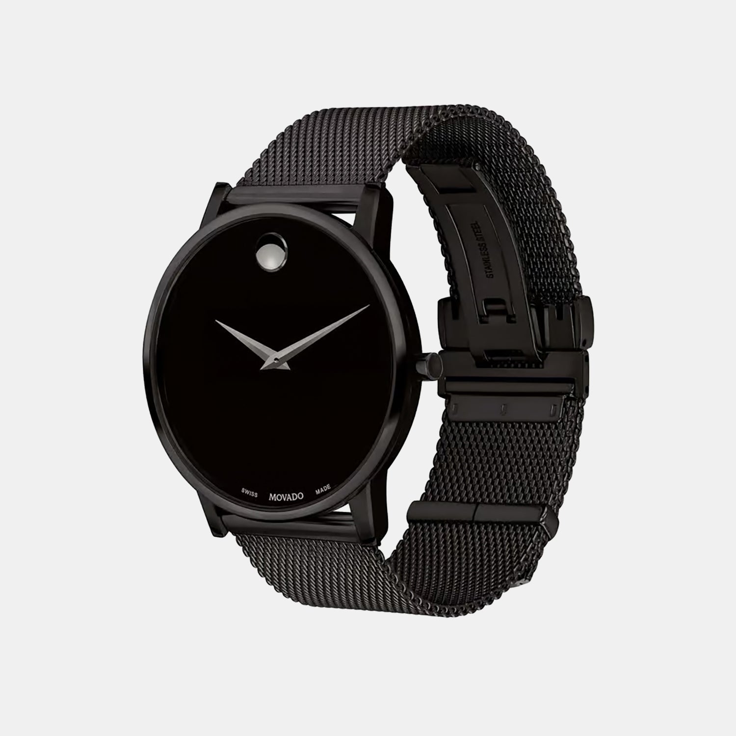 Museum Men Quartz Black Dial Analog Stainless Steel Watch 607395