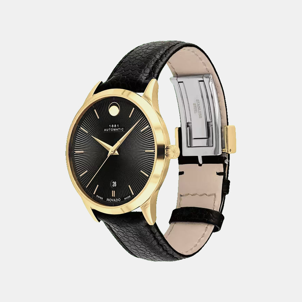 1881 Automatic Men Automatic Black Dial Analog Leather Watch 607455