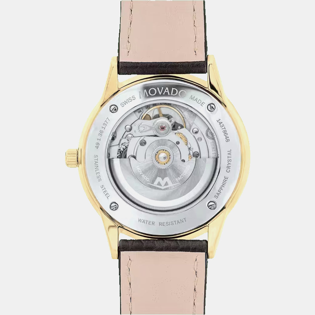 1881 Automatic Men Automatic Black Dial Analog Leather Watch 607455