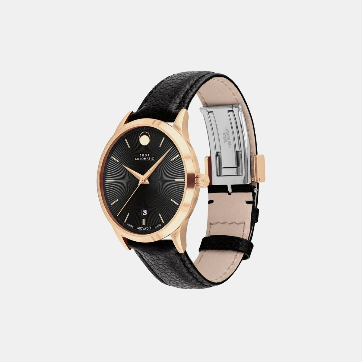 1881 Automatic Men Automatic Black Dial Analog Stainless Steel Watch 607457