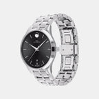 1881 Automatic Men Quartz Black Dial Analog Stainless Steel Watch 607461