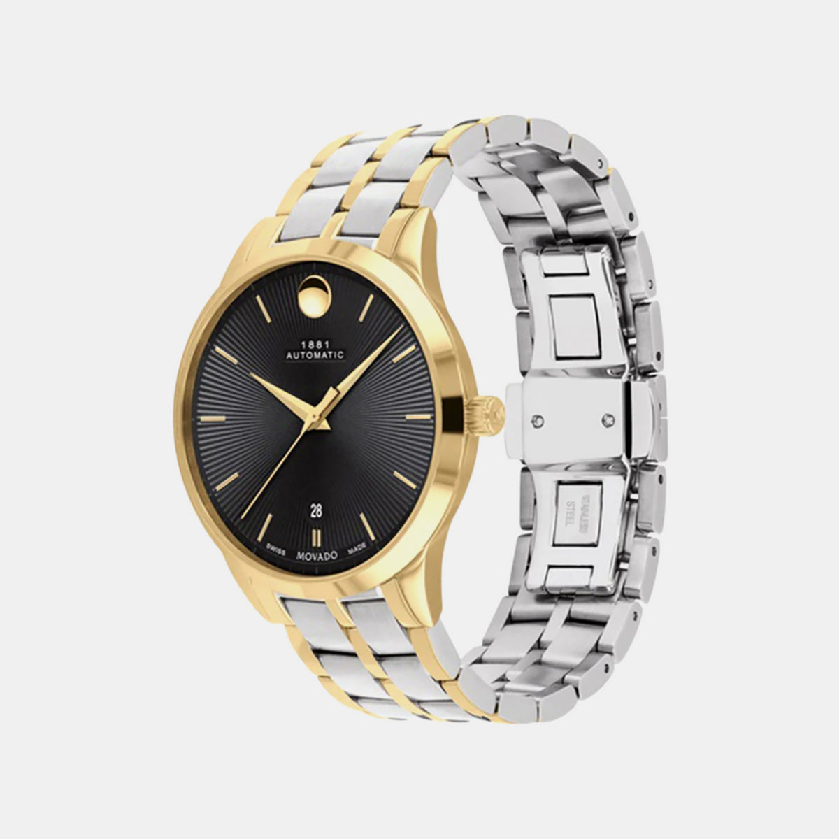 1881 Automatic Men Automatic Black Dial Analog Stainless Steel Watch 607463