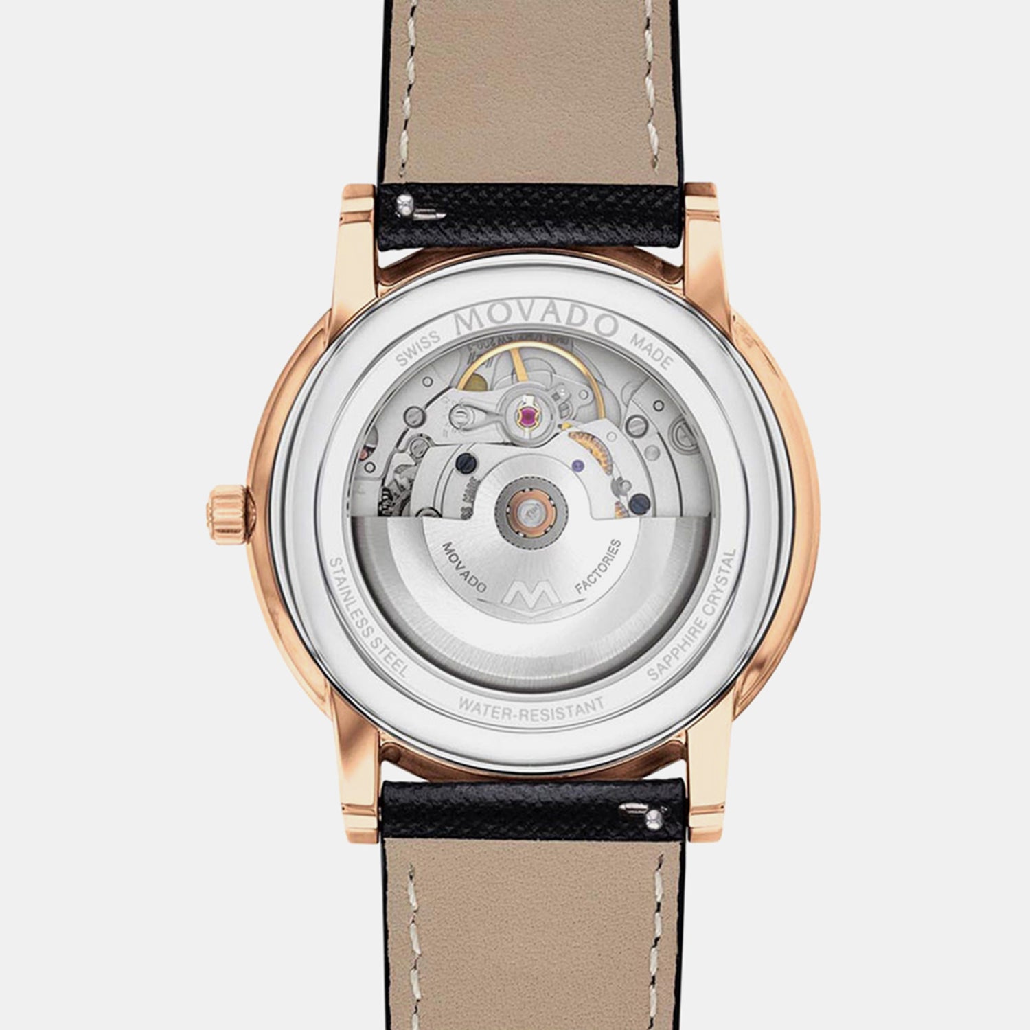 Museum Men Automatic Black Dial Analog Leather Watch 607474