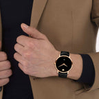 Museum Men Automatic Black Dial Analog Leather Watch 607474