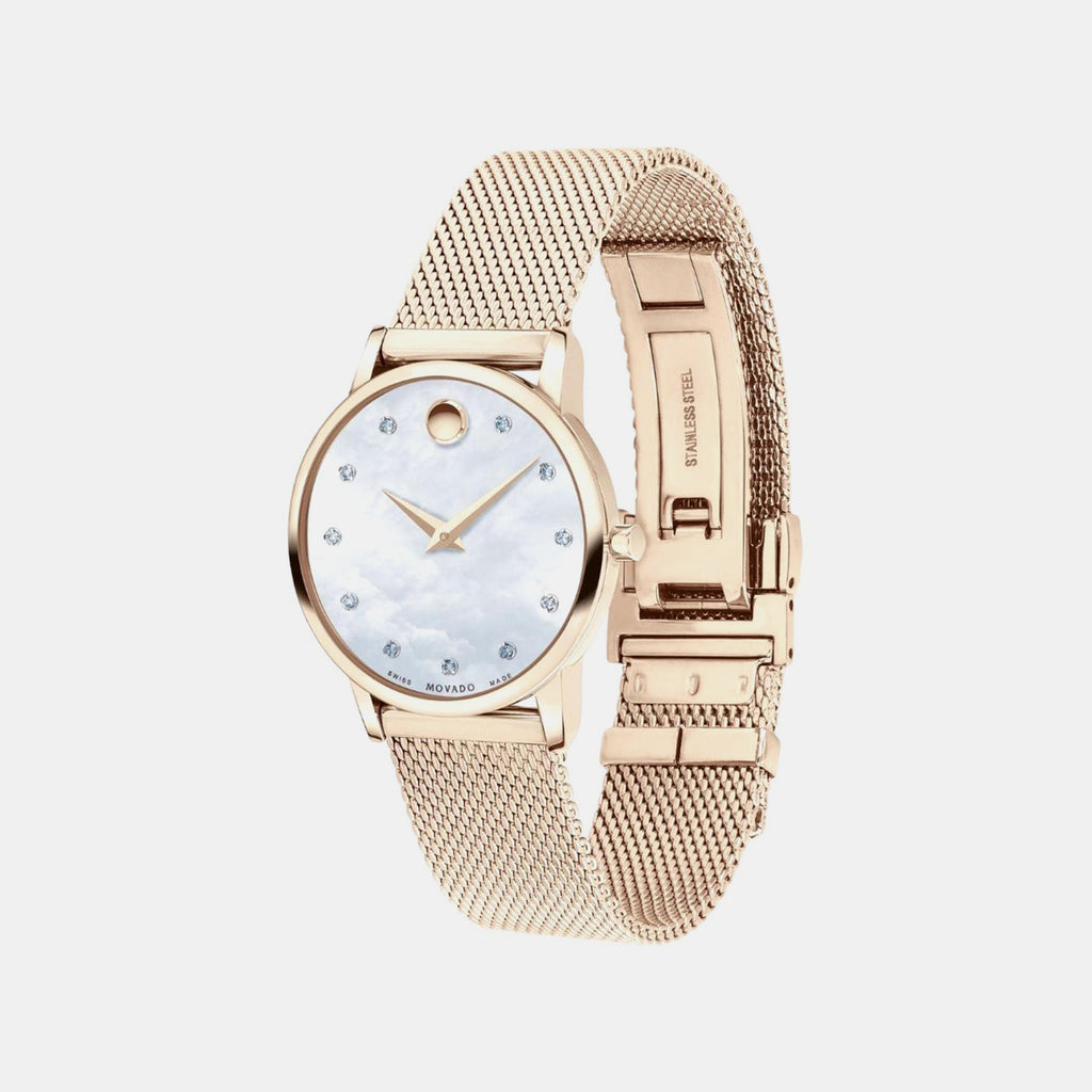 Museum Women Quartz Mother Of Pearl Dial Analog Stainless Steel Watch 607492