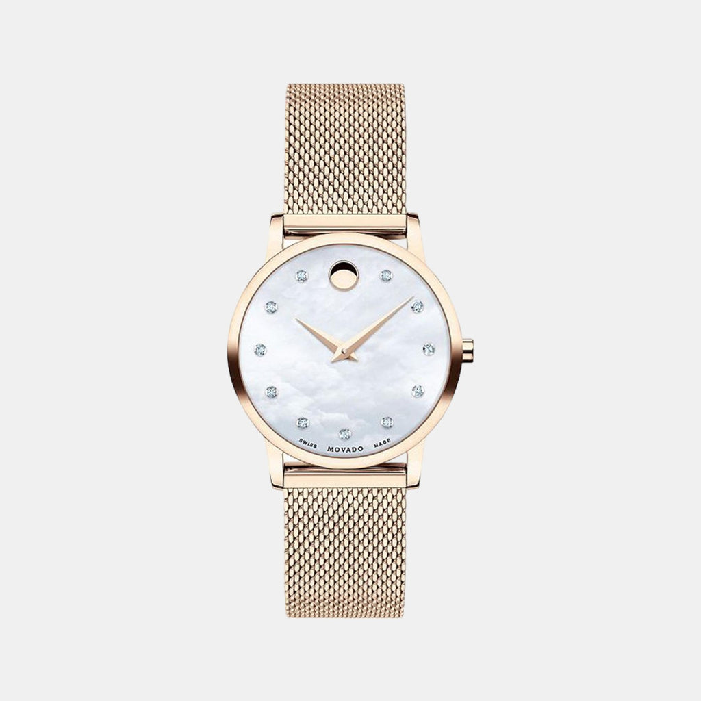 Museum Women Quartz Mother Of Pearl Dial Analog Stainless Steel Watch 607492