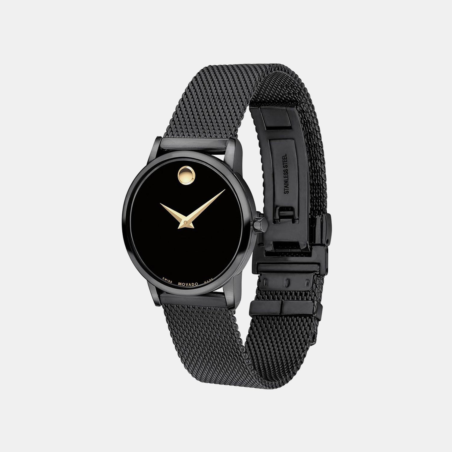 Museum Men Quartz Black Dial Analog Stainless Steel Watch 607493