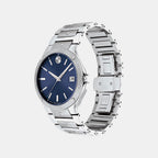 Se Men Quartz Blue Dial Analog Stainless Steel Watch 607513