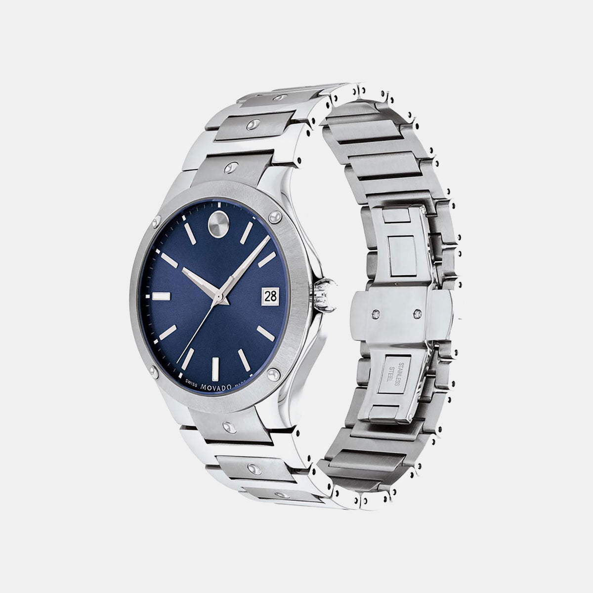 Se Men Quartz Blue Dial Analog Stainless Steel Watch 607513