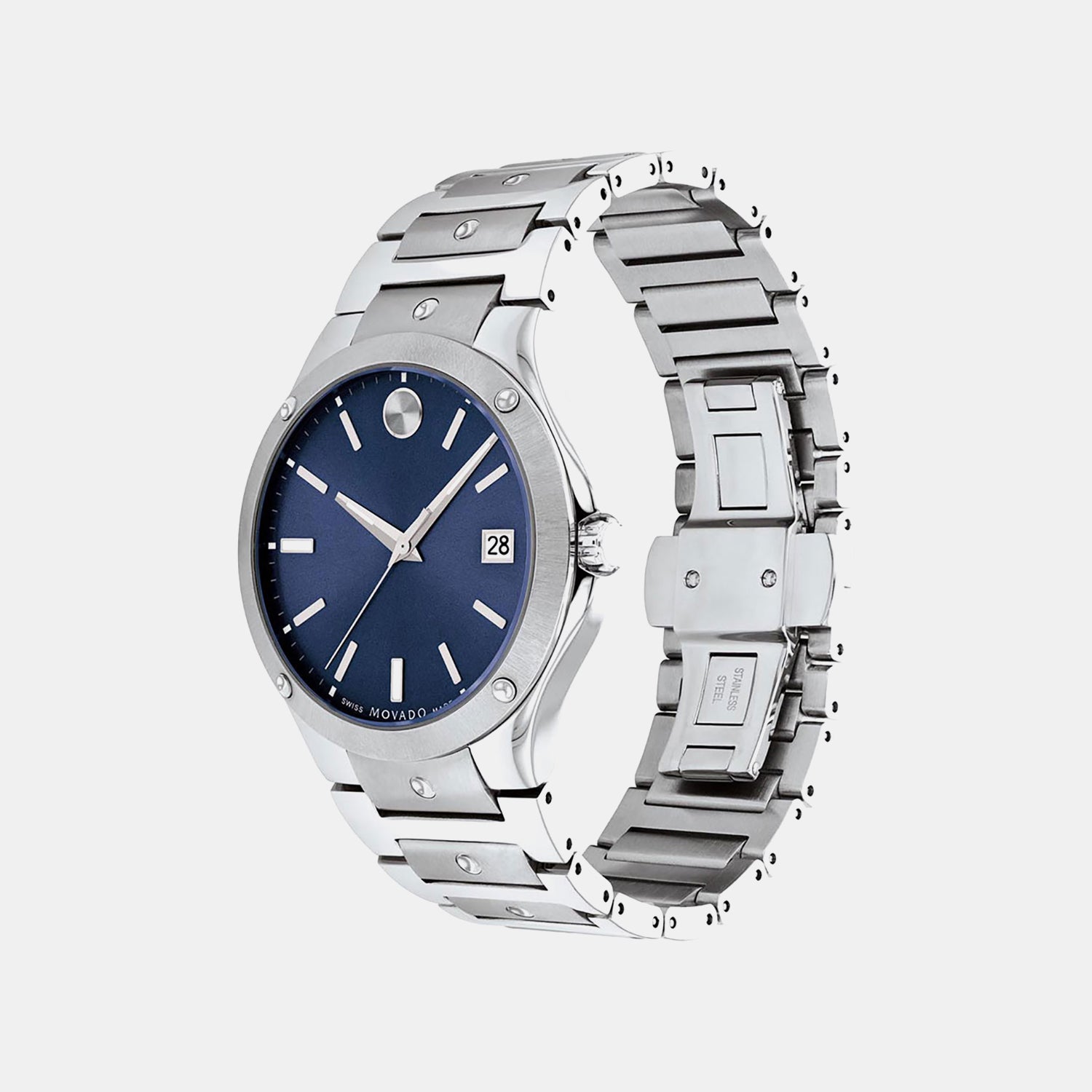 Se Men Quartz Blue Dial Analog Stainless Steel Watch 607513