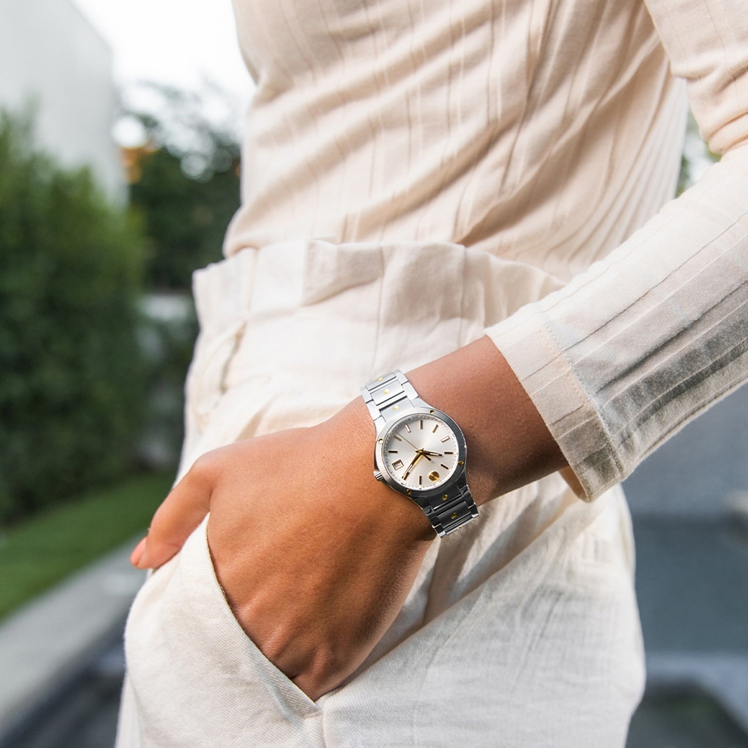 Se Women Quartz Silver Dial Analog Stainless Steel Watch 607516