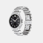 Se Men Quartz Black Dial Analog Stainless Steel Watch 607541