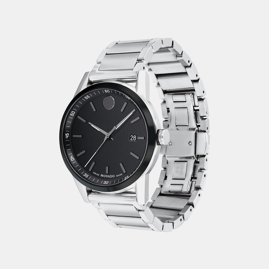Museum Men Quartz Black Dial Analog Stainless Steel Watch 607557