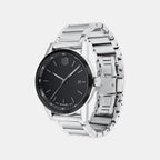 Museum Men Quartz Black Dial Analog Stainless Steel Watch 607557