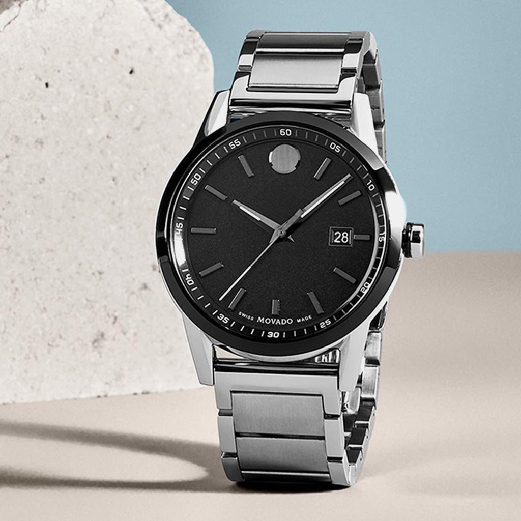 Museum Men Quartz Black Dial Analog Stainless Steel Watch 607557
