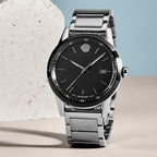 Museum Men Quartz Black Dial Analog Stainless Steel Watch 607557