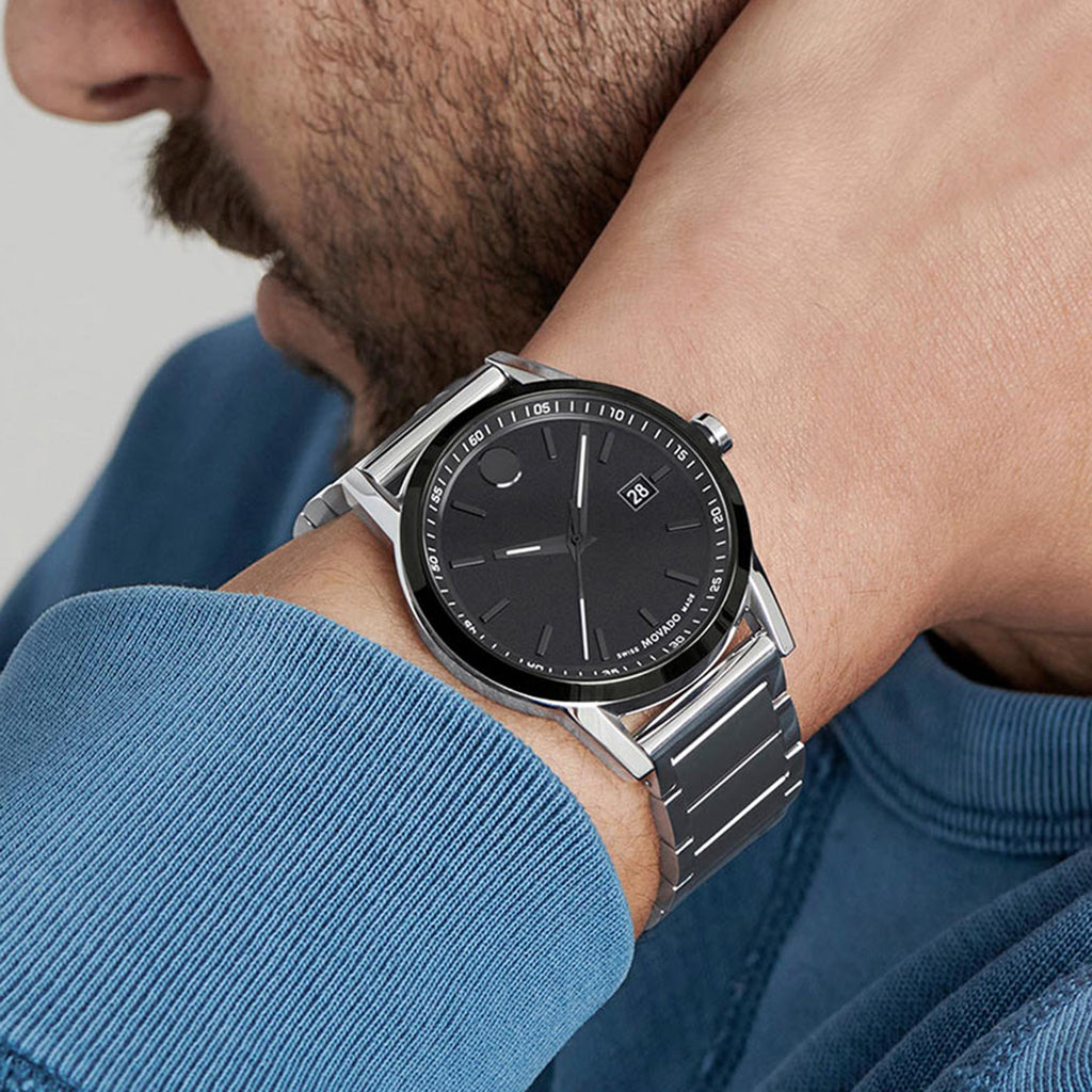 Museum Men Quartz Black Dial Analog Stainless Steel Watch 607557