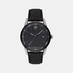 Museum Men Quartz Black Dial Analog Leather Watch 607559