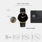 Museum Men Quartz Black Dial Analog Leather Watch 607566