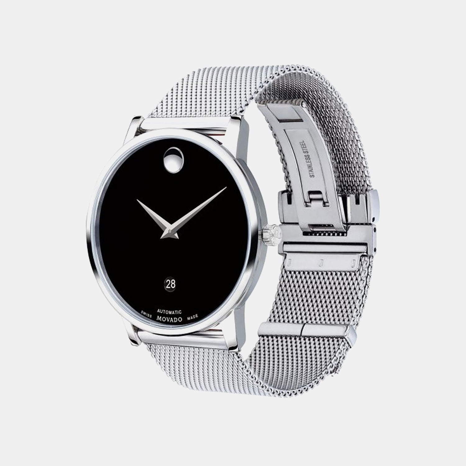 Museum Men Quartz Black Dial Analog Stainless Steel Watch 607567
