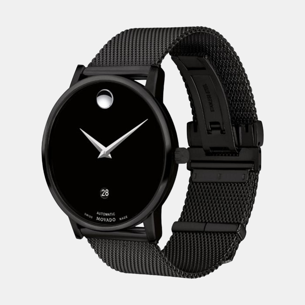 Museum Men Quartz Black Dial Analog Stainless Steel Watch 607568