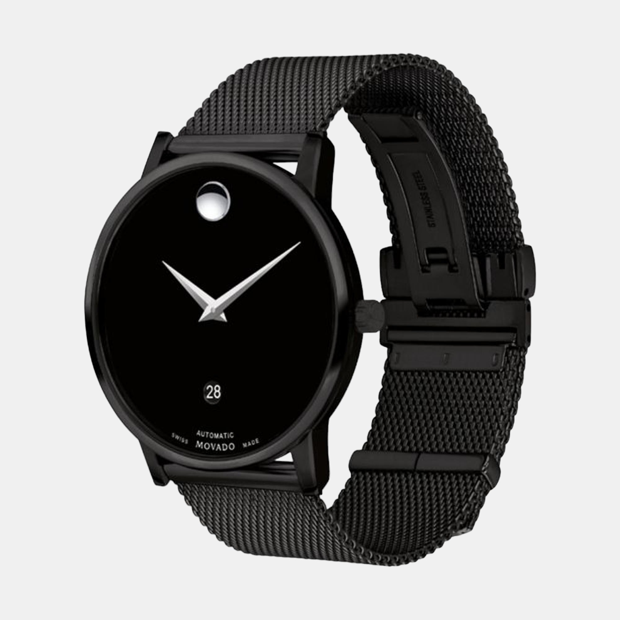 Museum Men Quartz Black Dial Analog Stainless Steel Watch 607568