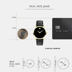 Museum Women Quartz Black Dial Analog Leather Watch 607584