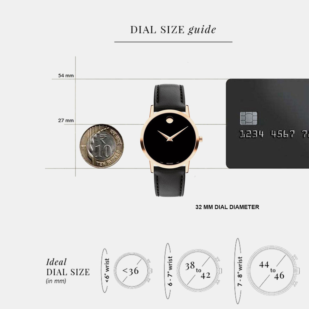 Museum Men Quartz Black Dial Analog Leather Watch 607585