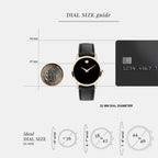Museum Men Quartz Black Dial Analog Leather Watch 607585