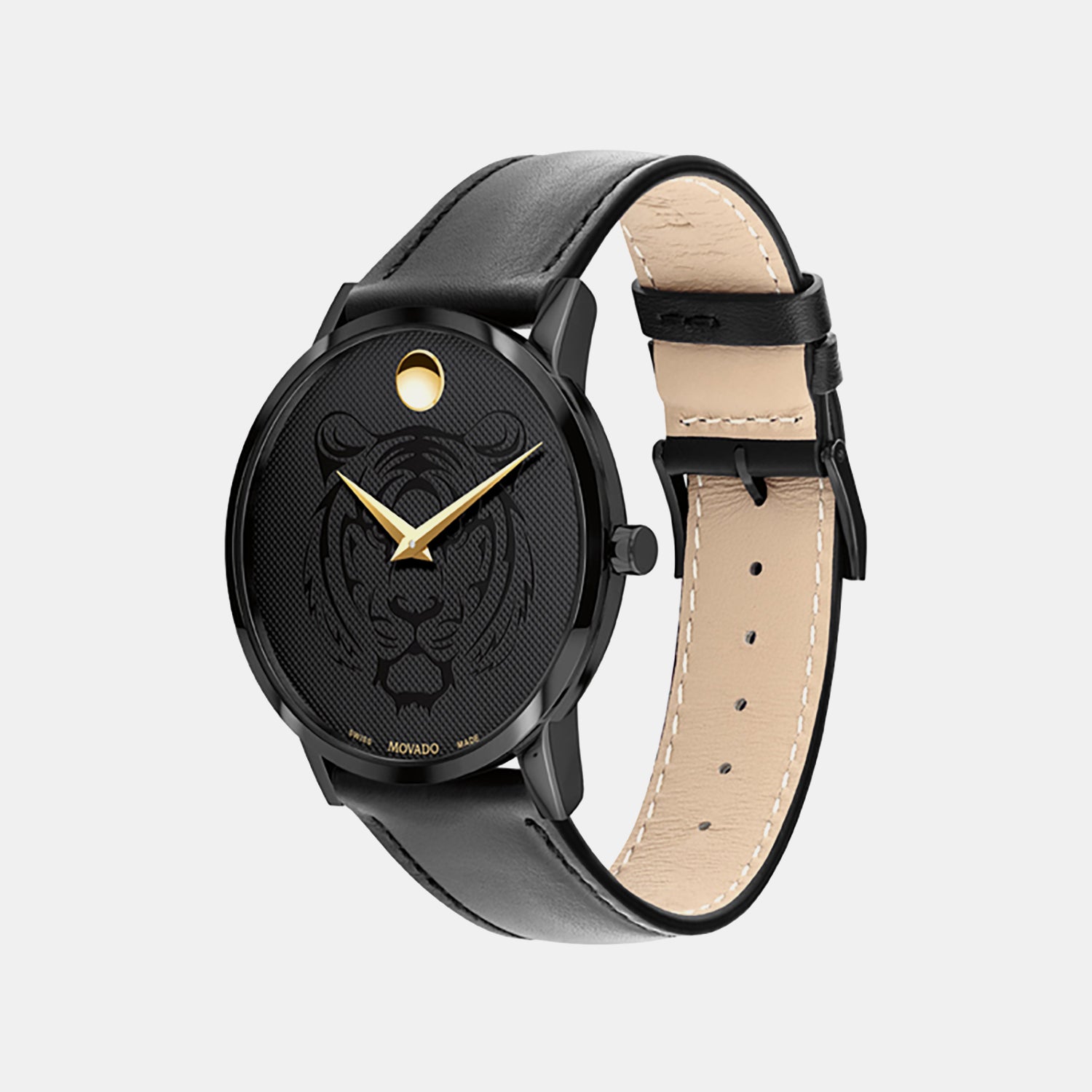 Museum Men Quartz Black Dial Analog Leather Watch 607586