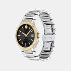 Se Men Quartz Black Dial Analog Stainless Steel Watch 607596