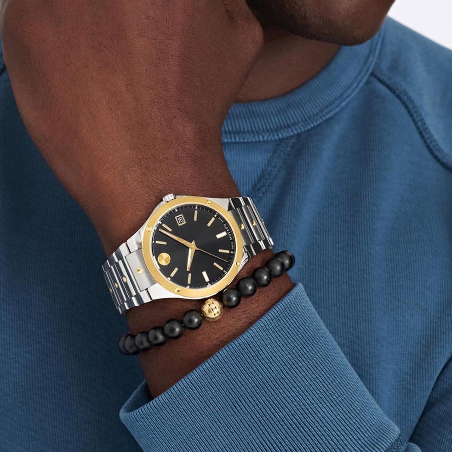 Se Men Quartz Black Dial Analog Stainless Steel Watch 607596