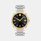Se Men Quartz Black Dial Analog Stainless Steel Watch 607596