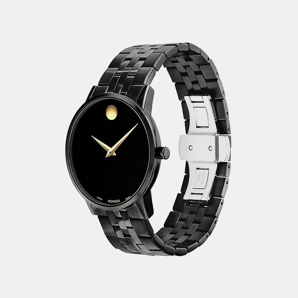 Museum Men Quartz Black Dial Analog Stainless Steel Watch 607626