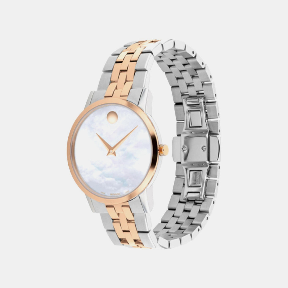 Museum Classic Women Quartz Mother Of Pearl Dial Analog Stainless Steel Watch 607629